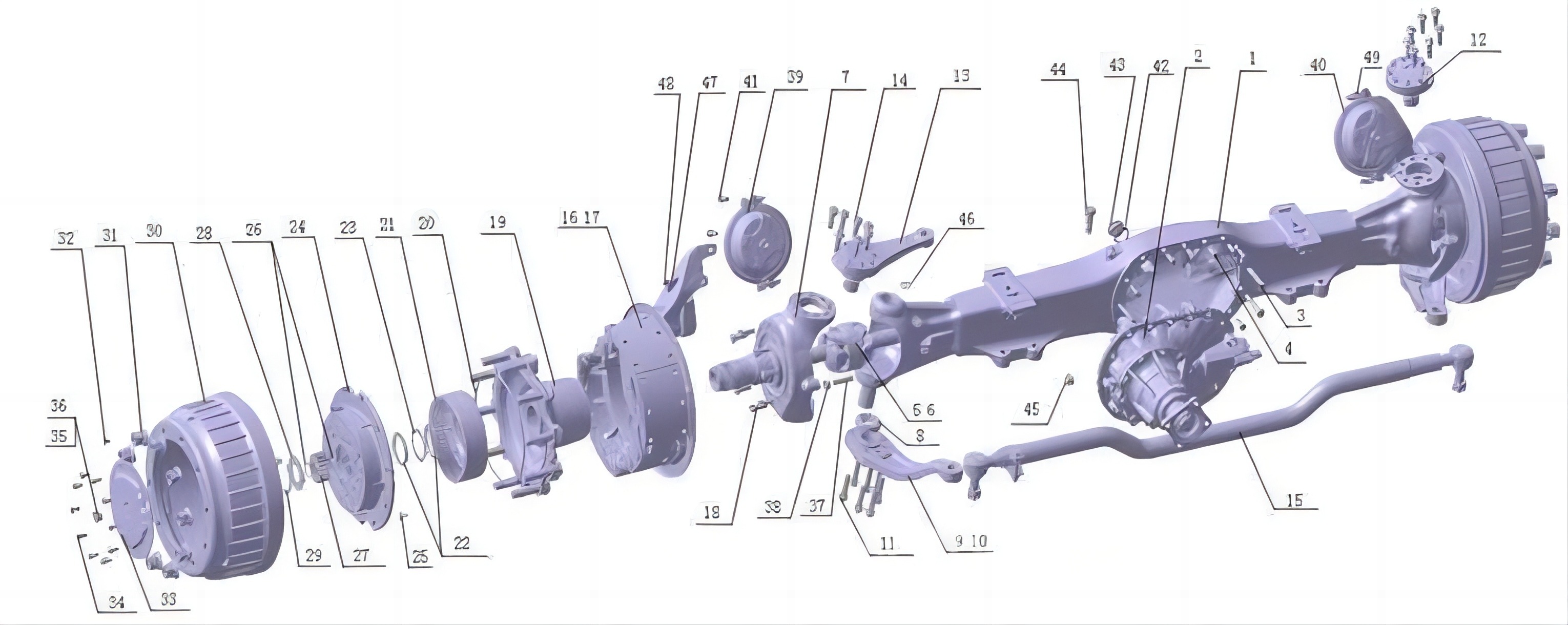 Qt205q0-2304011-Qt205-Front-Drive-Axle-Steering-Knuckle-for-Qingte-Axle-Foton-Truck-Spare-Parts